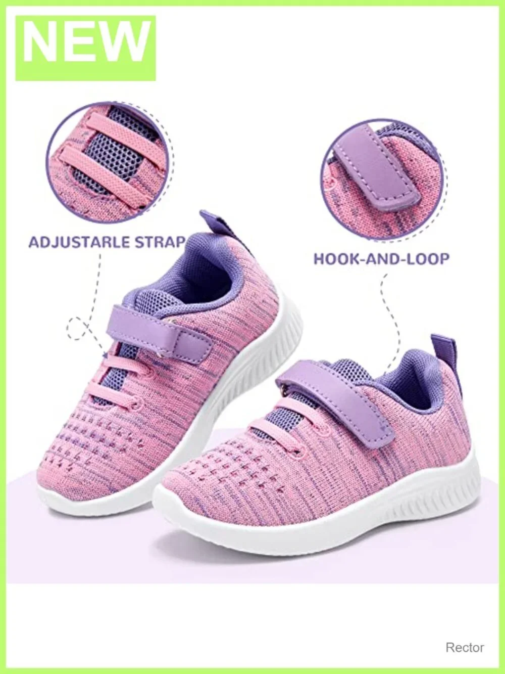 Toddler Little Kid Boys Girls Knit Athletic Sneakers Hook and Loop